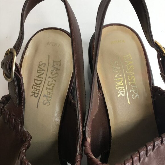 Easy-Steps Sandler Slingback  Brown Leather Sandals Size 9 - Picture 4 of 12